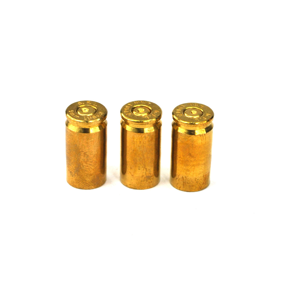 3 Rotary knobs made from real 9mm casings
