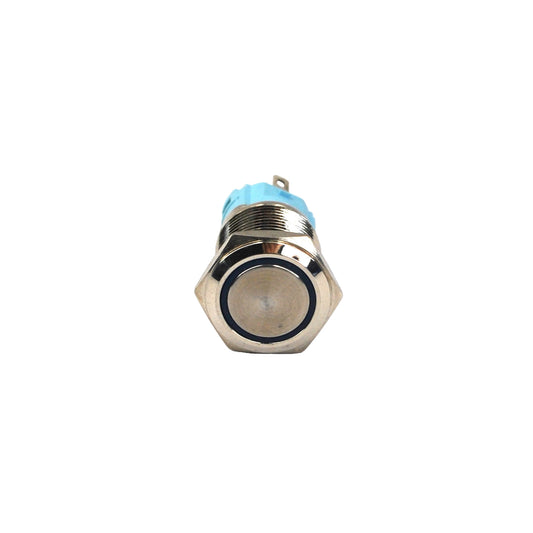 Silver 16mm Momentary Push Button with LED