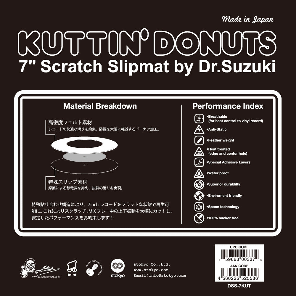 Dr.Suzuki 7" Kuttin Donuts Slipmat white
