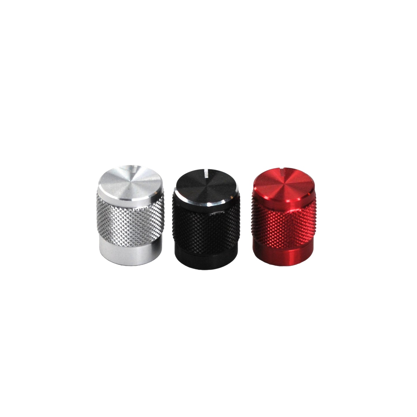 Aluminum knob with knurled shaft 10 x 12mm